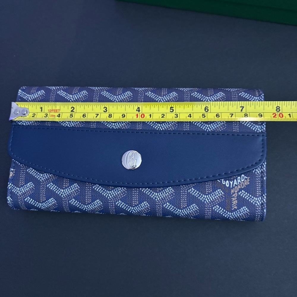 Fashion Blue Long Wallet Trifold Snap Closure - Picture 15 of 16